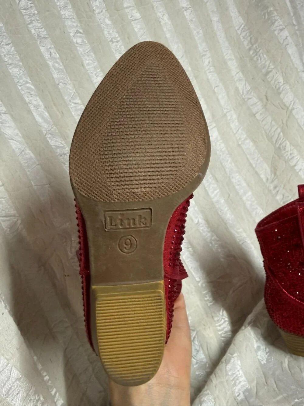 Link Red Rhinestone Crystal Western Cowgirl Boots Toddler Girls Size 9